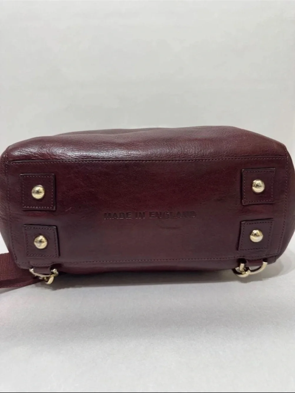 Mulberry Burgundy Leather Top-Handle Briefcase with Gold Hardware